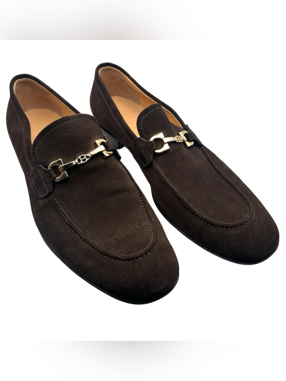 Bally Shoes Mens 12D Horsebit Penny Loafers Brown Suede Leather Casual Moc Toe